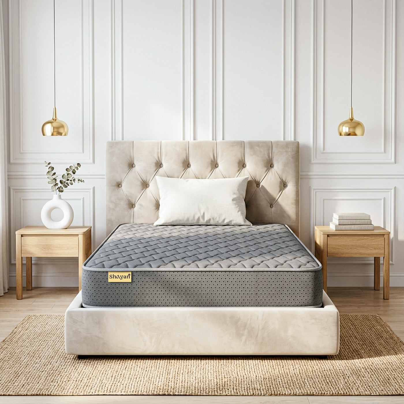 Shayan Orthopedic Memory Foam Mattress on a single bed